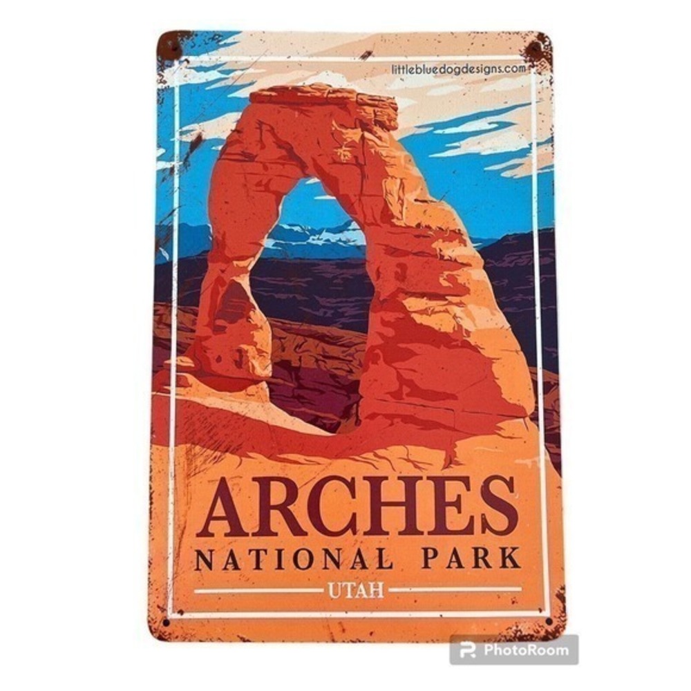 National Park Metal Signs. Arches 8x12‎